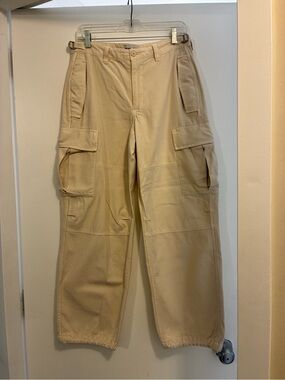 TNA Beige Cargo Trousers with Utility Pockets